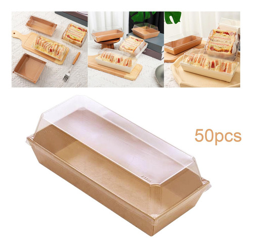 50x Cajas De Comida Cajas De Refrigerios Con Tapa