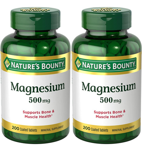 Magnesio 500mg Magnesium 400 Tab Natures Bounty Salud Osea