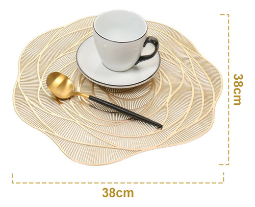 Mantel De Mesa Redondo Con 8 Manteles Individuales, 38 Cm
