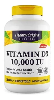 Vitamina D3 10.000 Ui Healthy Origins 360 Cápsulas Original