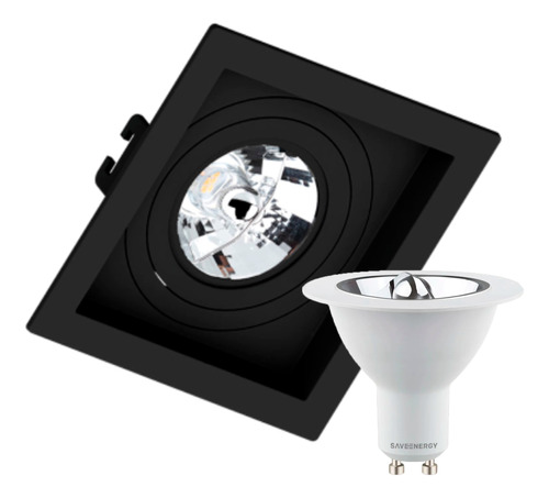 Kit 10 Spot Ar70 Luminaria Quadrado Recuado + Lampada 4,8w