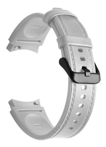 Correa Cuero Compatible Samsung Watch 4 Blanco Ajustable