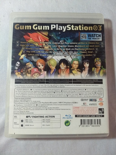 One Piece Pirate Warriors Ps3 Mídia Física - Pronta Entrega