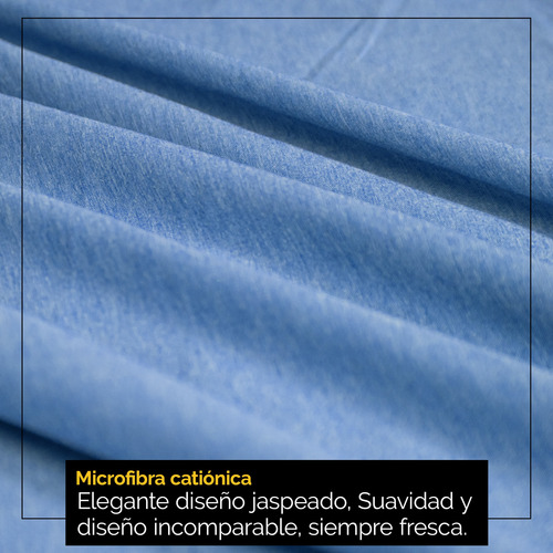 Oh! Sheets Juego De Sabanas Cationico 7 Piezas Matrimonial Azul Claro