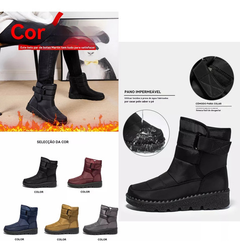 Botas De Nieve Antideslizantes Impermeables Invierno Mujer