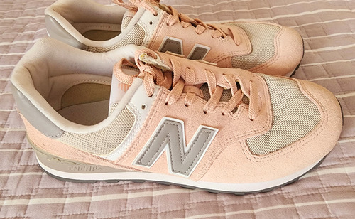 Zapatillas New Balance 574 Originales Mujer Rosa Talle 40 (Usado)