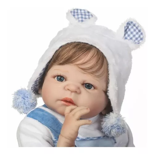 Bebe Reborn Menino Todo Em Silicone 57 Cm - Muito Realista