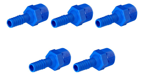 5 X Espigão Pvc C/ Rosca 1'' E Mangueira 1/2'' - Agrojet 