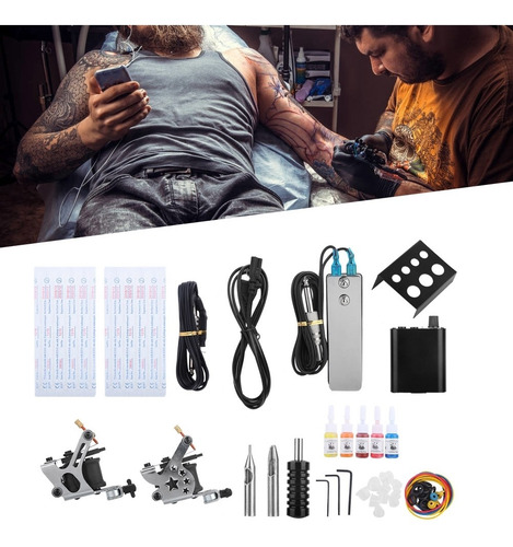 Imagen 2 de 9 de Kit De Tatuaje Profesional De Sombra De La Máquina Del Tatu