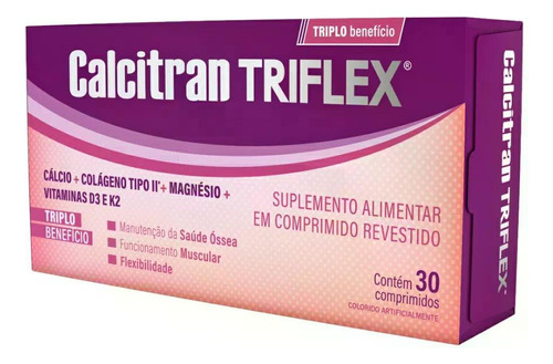 4 Caixas Calcitran Triflex De 30 Comprimidos Revestidos Cada