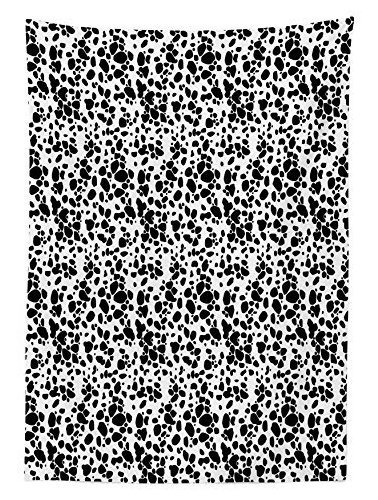 Ambesonne Dalmatian Dog Print Tablecloth, Monochrome Zwbh5