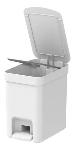 Martiplast lixeira cozinha banheiro com pedal cor branco 6L 