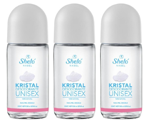 3 Roll-on Kristal Desodorante Unisex Shelo (aroma A Elegir)