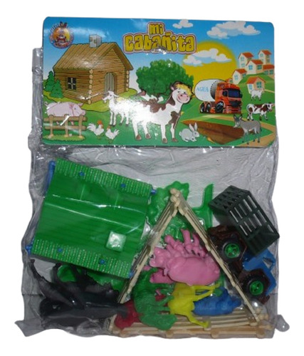 Cabaña Set Con Animales De Granja - Juguete Escala Bootleg