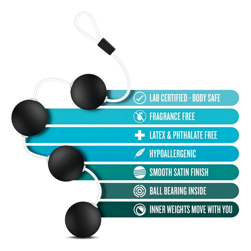 Anal Adventures Pleasure Balls bolas anais de cor preta