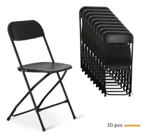 Comprar Pack 10 Silla Plegable Calibre 18 Reforzado Marthing Interior Y Exterior Ideal Para Jardin Eventos Fiestas Y Banquetes Al Aire Libre Resistentes Interperie Silla Negra Reforzada Hogar Jardin Y Camping