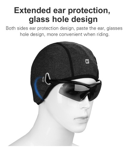 Imagen 6 de 7 de Gorro Termico Transpirable Para Ciclista Motociclista Hombre