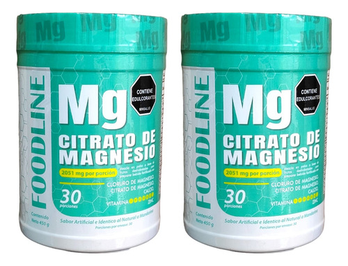 X2 Citrato Magnesio Polvo 450g - g a $100