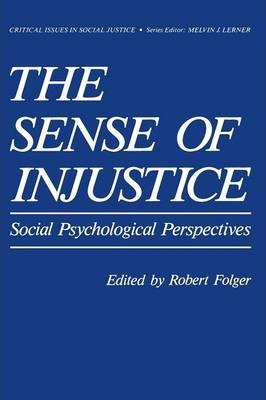 Libro The Sense Of Injustice : Social Psychological Persp...