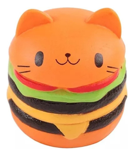 Ssd Hamburguesa Con Cara De Gato Gigante, Blando, Pan