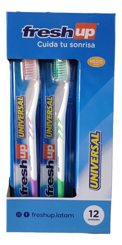 Pack De 12 Cepillo Dental Fresh Up* Universal (medio