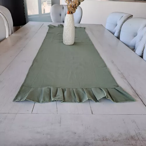 Camino para mesa, para decorar tu mesa, en tela tusor, con volado