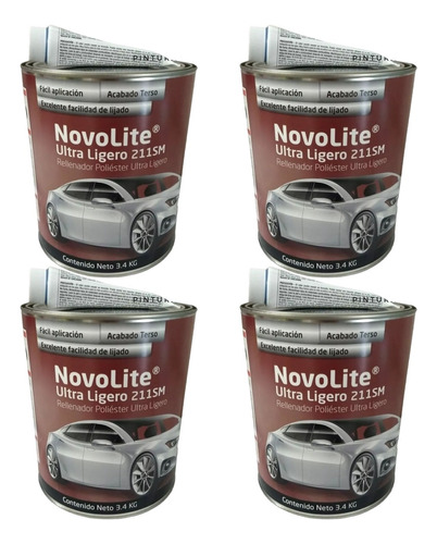 Kit 4 Pastas Novolite Axalta Ultraligero  211sm 3.4kg.