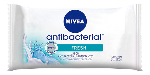 Jabón Antibacterial Humectante Nivea Bath Care Fresh Pack 3u