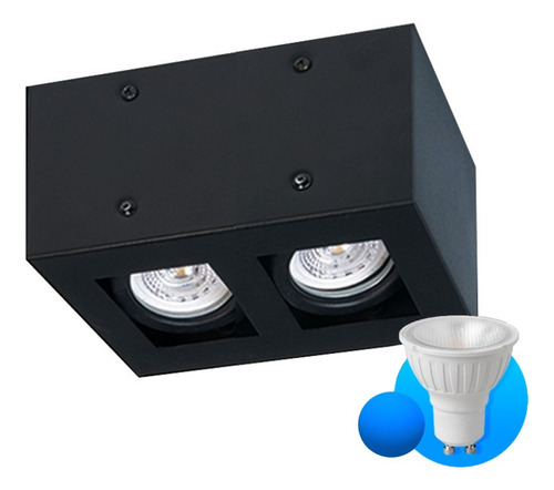 Aplique Techo Led P4111 2 Spot Luces Dicroica Gu10 + Lampara