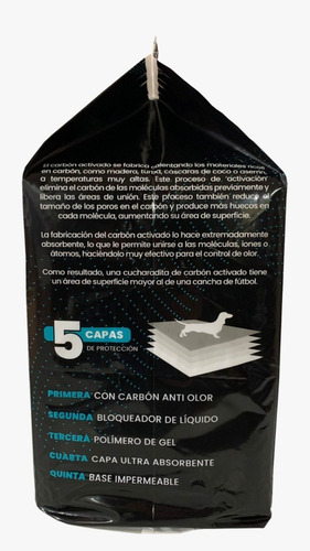 Imagen 4 de 4 de Sabanilla Carbón Activo 50 Unidades (60 X 60 Cm)
