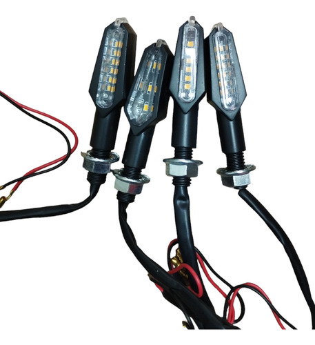 Direccionales 4pzs Mini Universal Luz Led Amarilla Moto