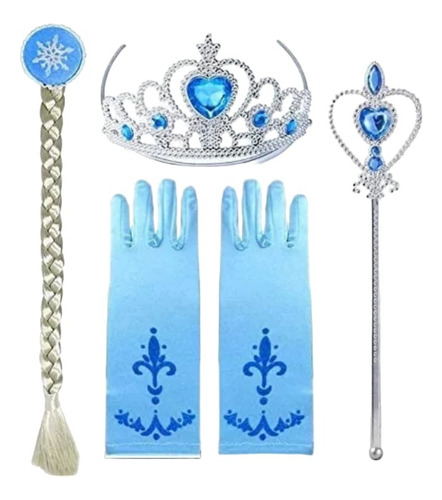 Set 5 Pzas Frozen Elsa Corona Fiesta Juego Princesa