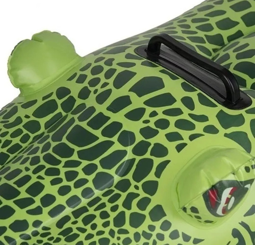 Cocodrilo Inflable Con Manija 142cm Colchoneta Pileta Verano Color Verde