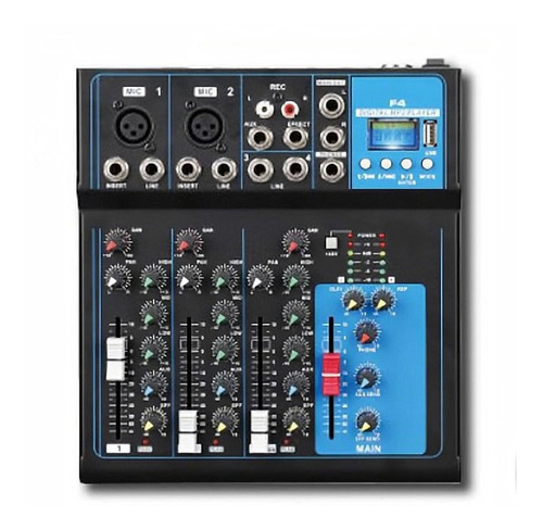 Mixer De 5 Canales Ross F-4 Con Bluetooth Y Usb