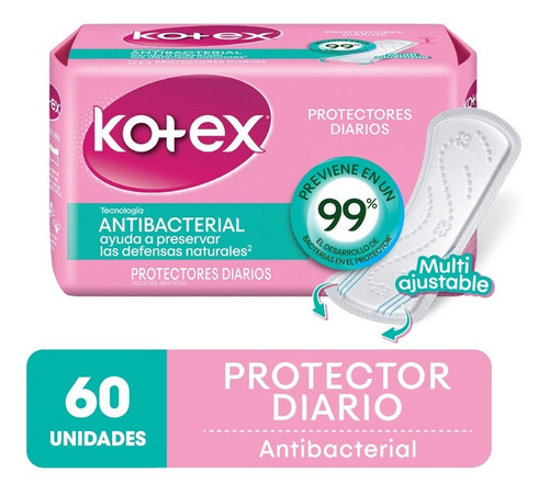 Kotex Protector Diario Antibacterial X 60 Unidades
