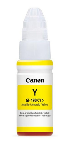 Tinta Canon Gi-190 Yellow, 70 Ml. Original Factura/boleta