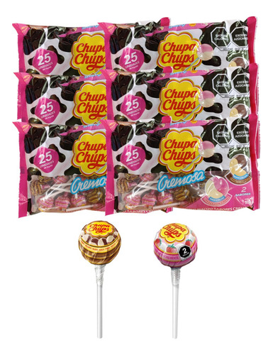 Chupa Chups 75pz Paleta Helado Fresas Crema Choco Vainilla