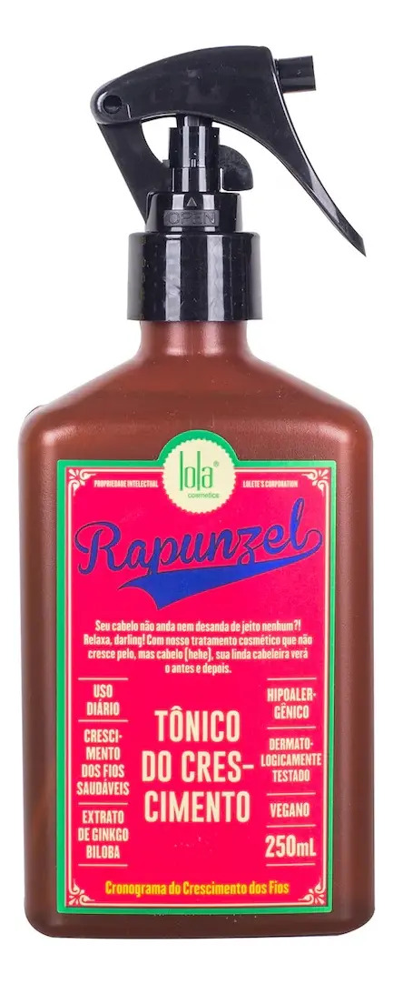 Tónico Capilar Rapunzel Lola Cosmetics 250ml Para Crecimiento y Caída del Cabello