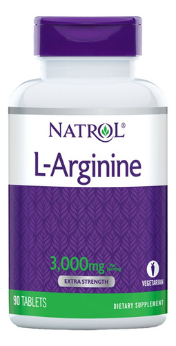 Arginina Natrol Alto Desempeño Sexual 3000mg 90 Tabletas 