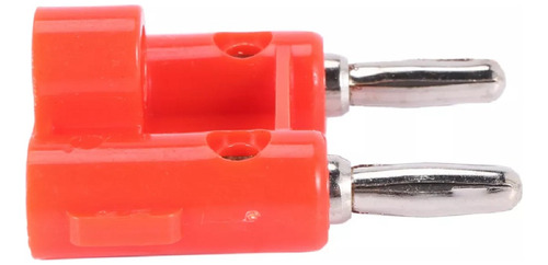Conector Plug Macho Doble Rojo Compatible Con Banana