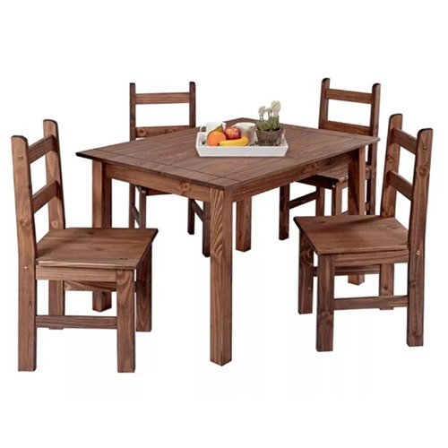 Juego De Comedor Madera Estilo Rustico Mexicano 4 Sillas