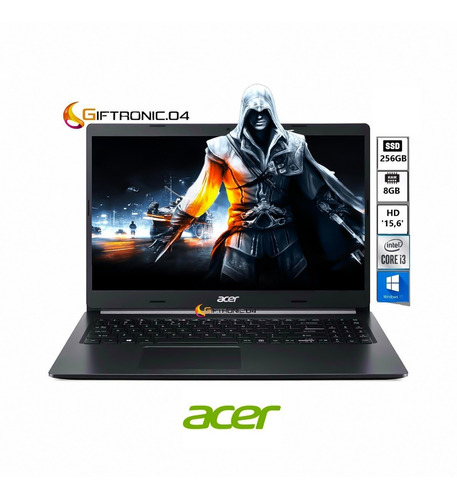 Portátil Acer ''15.6  Intel I3 Ram 8gb - 256gb Ssd  Negro