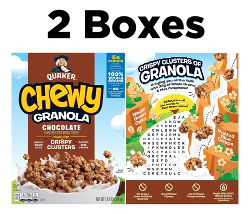 Quaker Cereal De Desayuno De Granola Masticable, Chocolate,