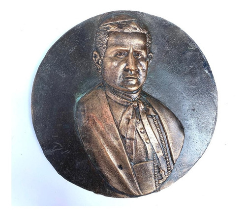 Pio X - Medalhão Em Bronze Com Imagem Do Papa