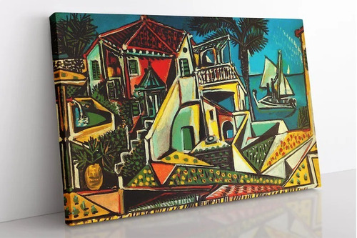 Imagen 3 de 10 de Cuadro-pablo Picasso-paisaje Mediterraneo- Hd 100x80cm.