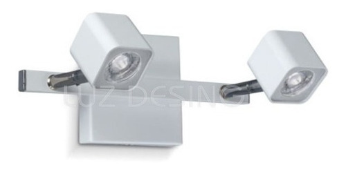 Aplique 2 Luces Cubo Spot Móvil 18 Cuotas Blanco Diseño Pal