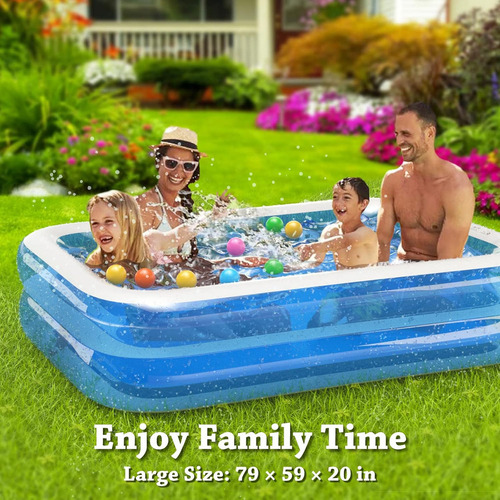 Cddgl Alberca Inflable Grande Piscina Dos Nivele Rectangular 200cm Ideal Para Toda La Familia Color Azul Alta Calidad Alberca Inflable Familiar Piscina Para Niños