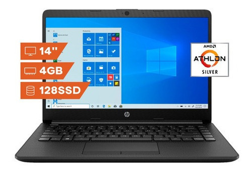 Imagen 2 de 4 de Notebook Hp Amd Athlon Silver 4gb Ram 128ssd W10 14´