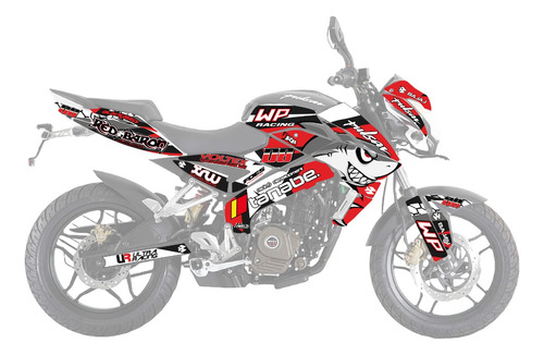 Kit De Graficos Pulsar 200 Ns Shark Listo Para Instalar Rojo