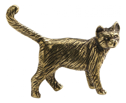 Escultura De Cobre De Gato, Adorno De Mesa Coleccionable